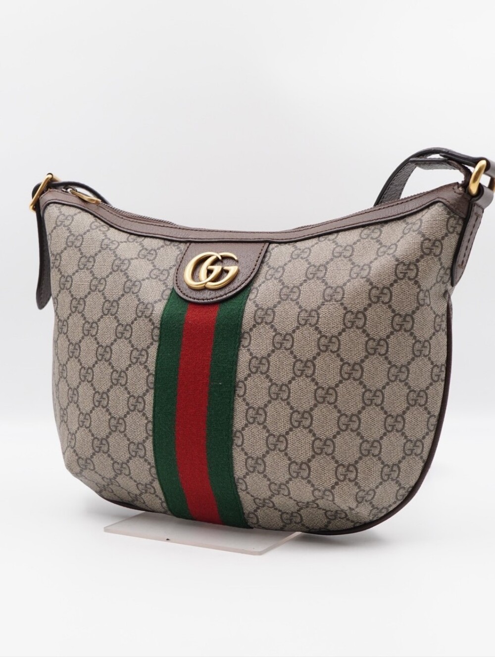 CI32 ❤️ Gucci GG Supreme Monogram Small Ophidia Half Moon Hobo - Picture 5 of 13